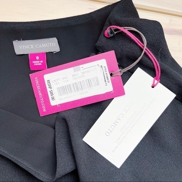 NWT Vince Camuto • Asymmetrical Hem Flowy Midi Skirt in Black, Size 0 - Picture 8 of 10